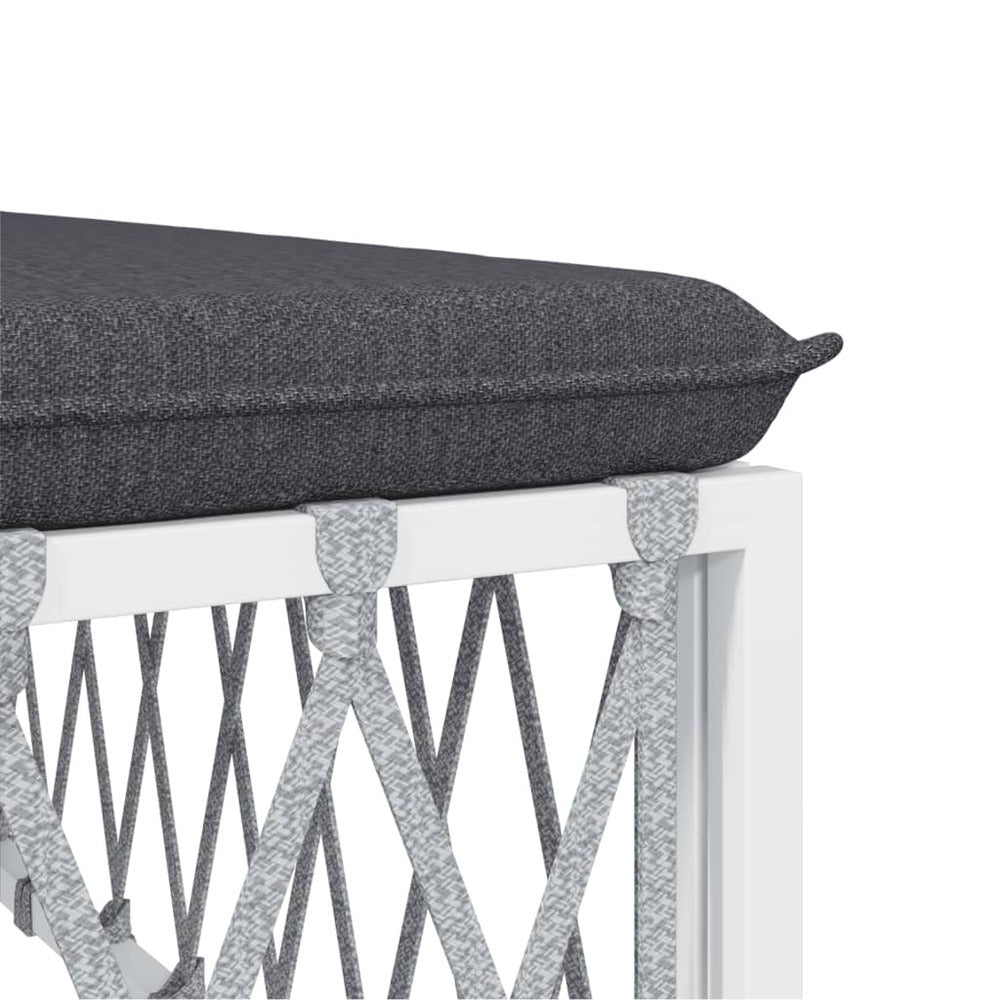 VIDAXL Canapé Central De Jardin Avec Coussins Blanc Tissu Tissé