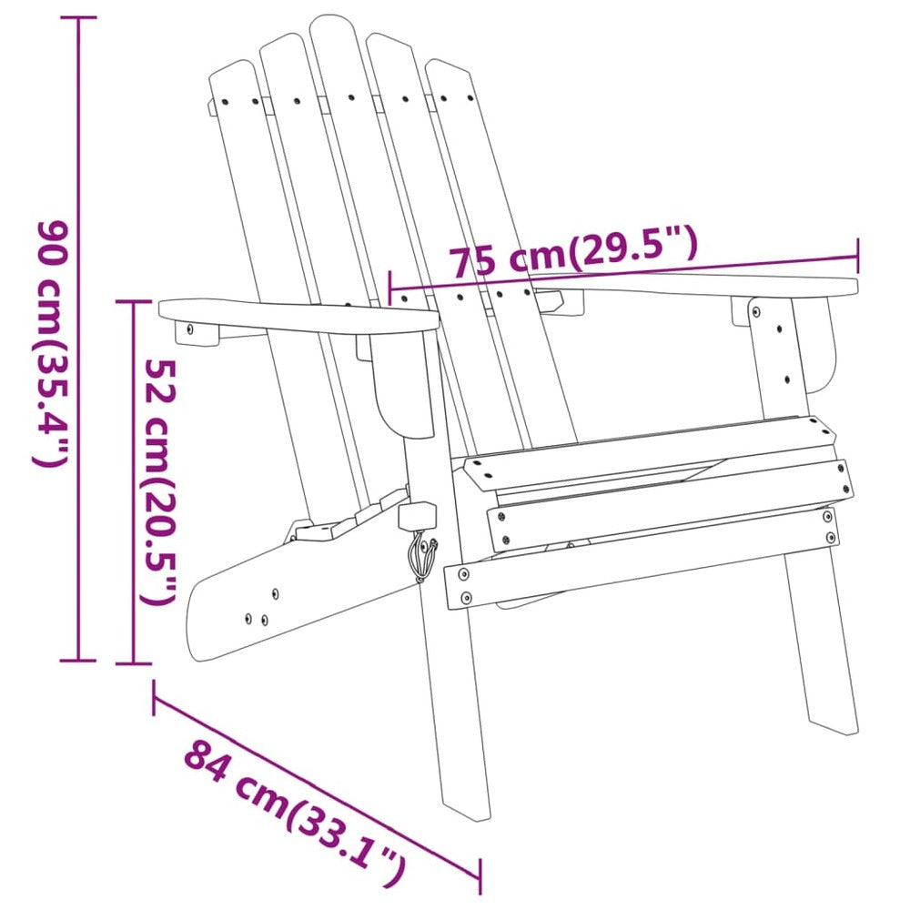 VIDAXL Ensemble De Salon De Jardin Adirondack 3 Pcs Bois Acacia Solide