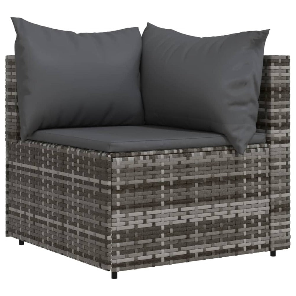 VIDAXL Canapés D'angle De Jardin Et Coussins 2 Pcs Gris Résine Tressée