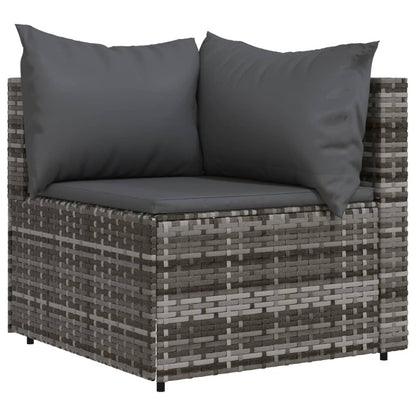 VIDAXL Canapés D'angle De Jardin Et Coussins 2 Pcs Gris Résine Tressée