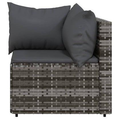 VIDAXL Canapés D'angle De Jardin Et Coussins 2 Pcs Gris Résine Tressée