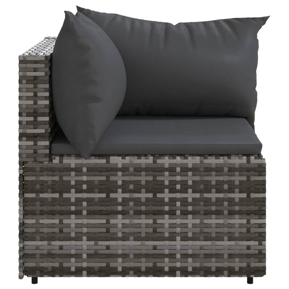 VIDAXL Canapés D'angle De Jardin Et Coussins 2 Pcs Gris Résine Tressée