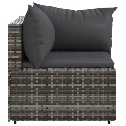 VIDAXL Canapés D'angle De Jardin Et Coussins 2 Pcs Gris Résine Tressée