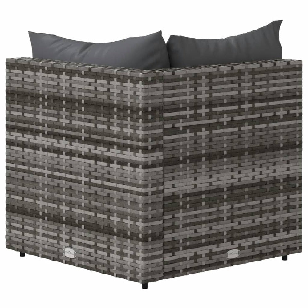 VIDAXL Canapés D'angle De Jardin Et Coussins 2 Pcs Gris Résine Tressée