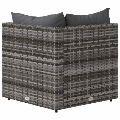 VIDAXL Canapés D'angle De Jardin Et Coussins 2 Pcs Gris Résine Tressée