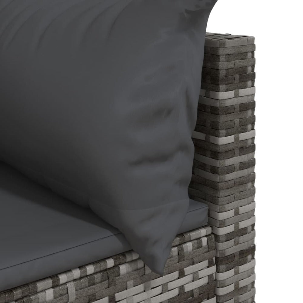 VIDAXL Canapés D'angle De Jardin Et Coussins 2 Pcs Gris Résine Tressée