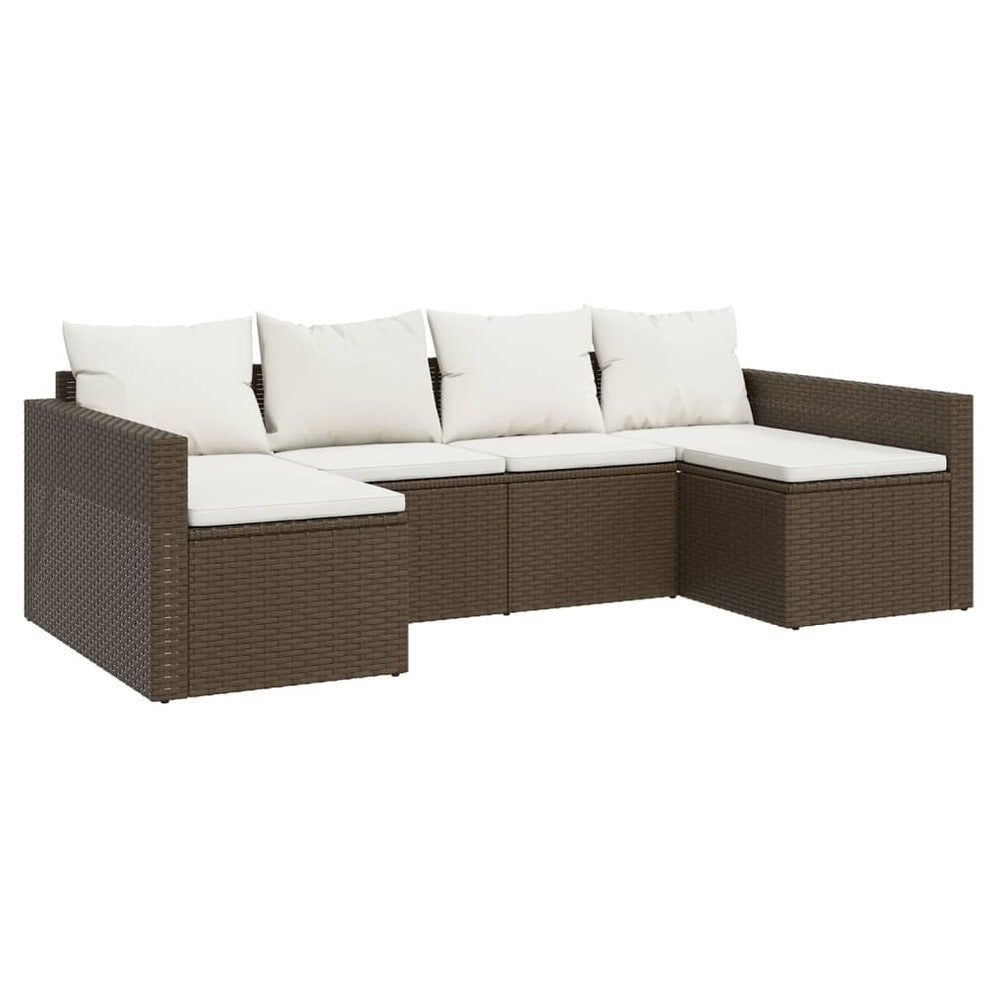 VIDAXL Salon De Jardin 2 Pcs Avec Coussins Marron Résine Tressée