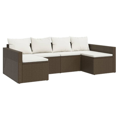 VIDAXL Salon De Jardin 2 Pcs Avec Coussins Marron Résine Tressée