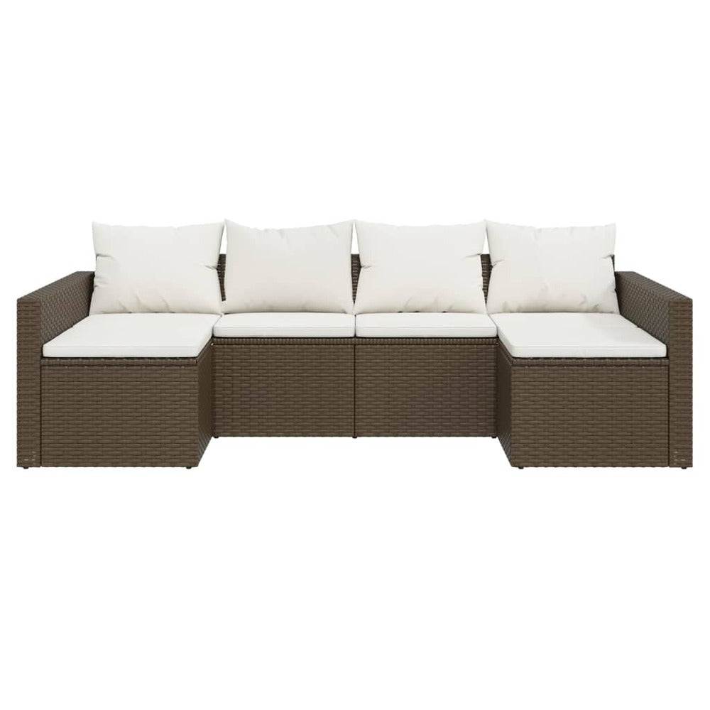 VIDAXL Salon De Jardin 2 Pcs Avec Coussins Marron Résine Tressée