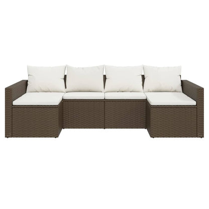 VIDAXL Salon De Jardin 2 Pcs Avec Coussins Marron Résine Tressée