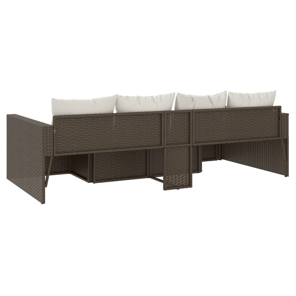 VIDAXL Salon De Jardin 2 Pcs Avec Coussins Marron Résine Tressée