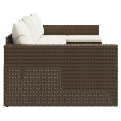 VIDAXL Salon De Jardin 2 Pcs Avec Coussins Marron Résine Tressée
