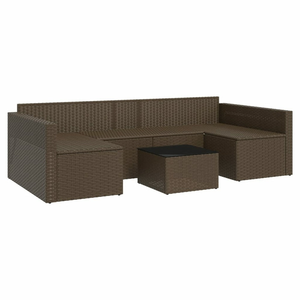 VIDAXL Salon De Jardin 2 Pcs Avec Coussins Marron Résine Tressée