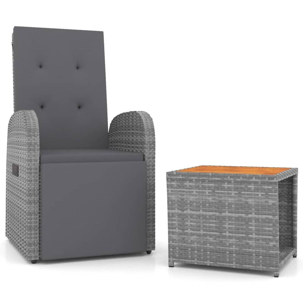 VIDAXL Ensemble De Salon De Jardin 2 Pcs Gris Poly Rotin Et Acacia