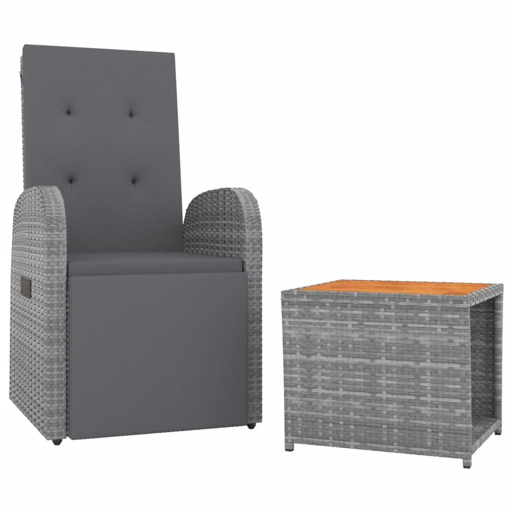 VIDAXL Ensemble De Salon De Jardin 2 Pcs Gris Poly Rotin Et Acacia