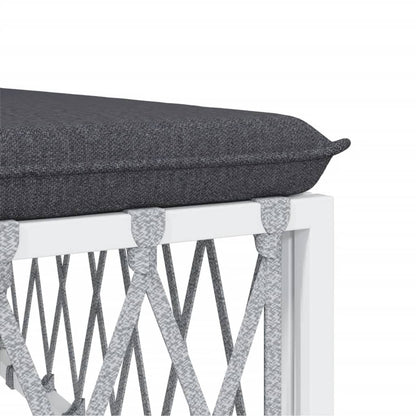 VIDAXL Canapé D'angle De Jardin Avec Coussins Blanc Tissu Tissé