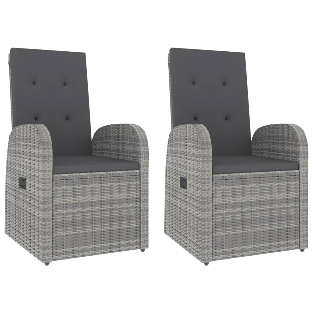 VIDAXL Ensemble De Salon De Jardin 3 Pcs Gris Poly Rotin Et Acacia