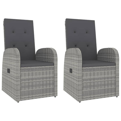 VIDAXL Ensemble De Salon De Jardin 3 Pcs Gris Poly Rotin Et Acacia