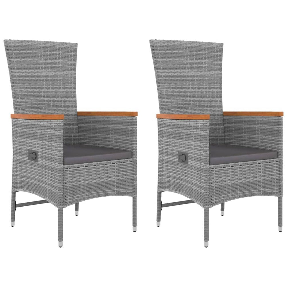 VIDAXL Ensemble De Salon De Jardin 3 Pcs Gris Poly Rotin Et Acacia
