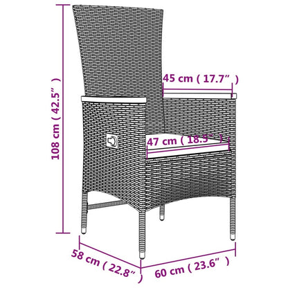 VIDAXL Ensemble De Salon De Jardin 3 Pcs Gris Poly Rotin Et Acacia
