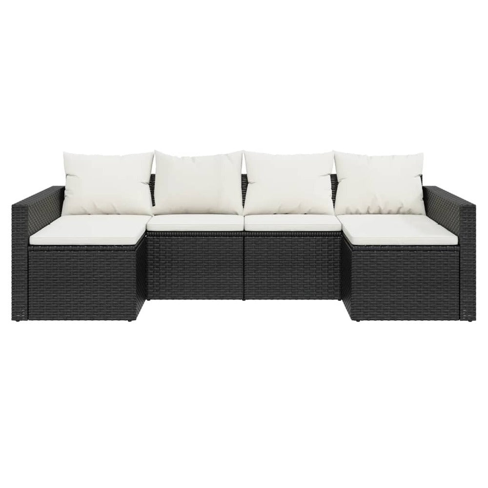 VIDAXL Salon De Jardin 2 Pcs Avec Coussins Noir Résine Tressée