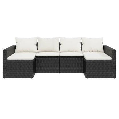 VIDAXL Salon De Jardin 2 Pcs Avec Coussins Noir Résine Tressée