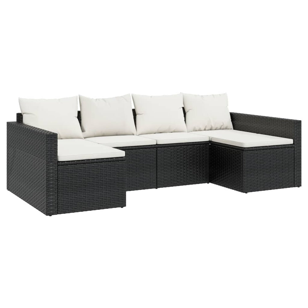 VIDAXL Salon De Jardin 2 Pcs Avec Coussins Noir Résine Tressée