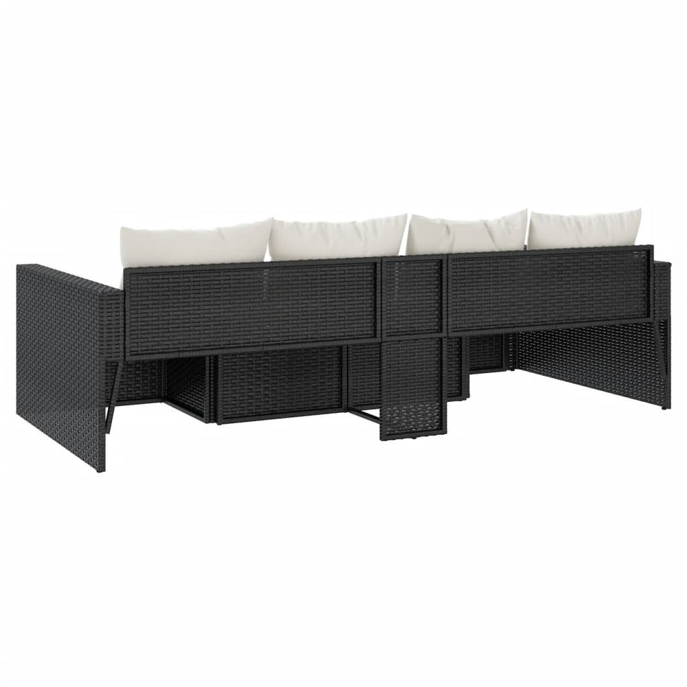 VIDAXL Salon De Jardin 2 Pcs Avec Coussins Noir Résine Tressée