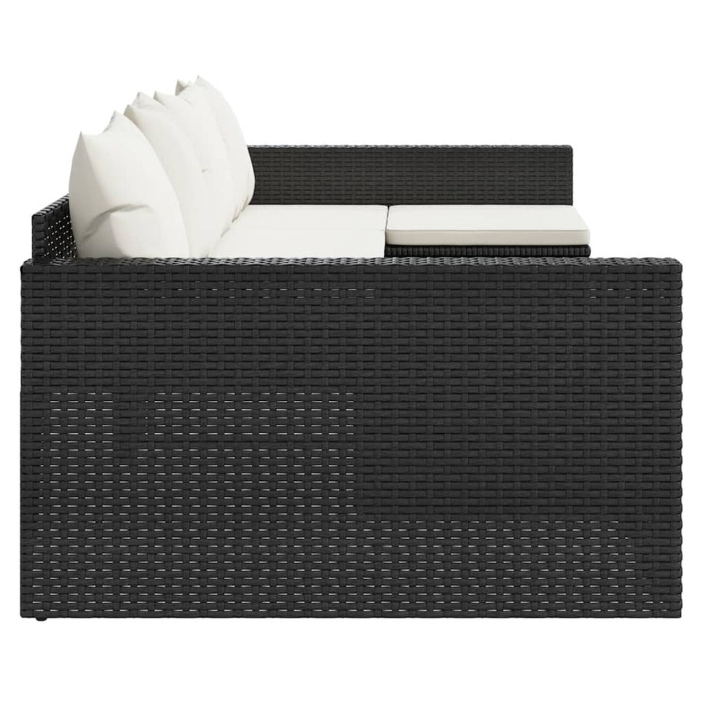 VIDAXL Salon De Jardin 2 Pcs Avec Coussins Noir Résine Tressée