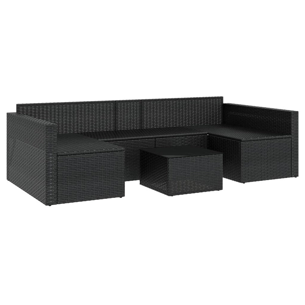 VIDAXL Salon De Jardin 2 Pcs Avec Coussins Noir Résine Tressée
