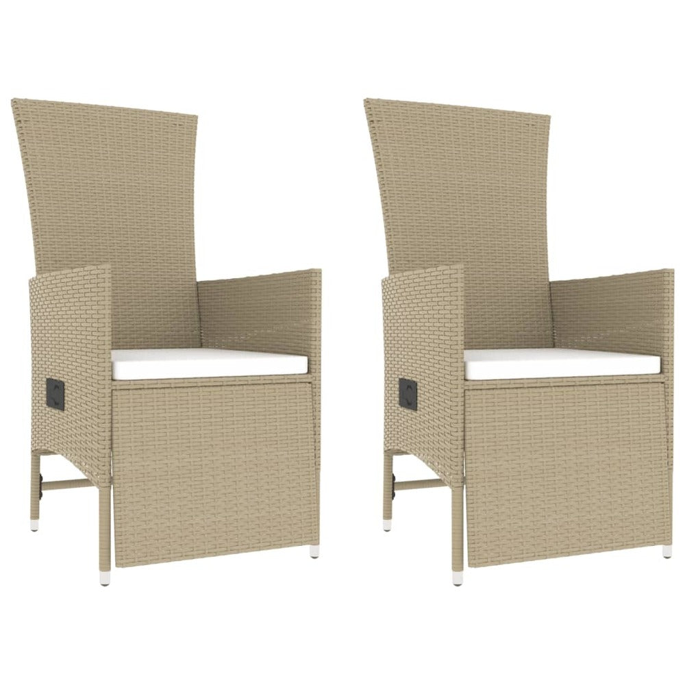 VIDAXL Ensemble De Salon De Jardin 3 Pcs Beige Poly Rotin Et Acier