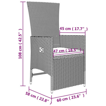 VIDAXL Ensemble De Salon De Jardin 3 Pcs Beige Poly Rotin Et Acier