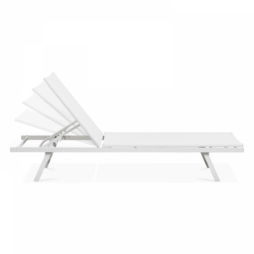  Lot De 2 Bains De Soleil En Acier Blanc