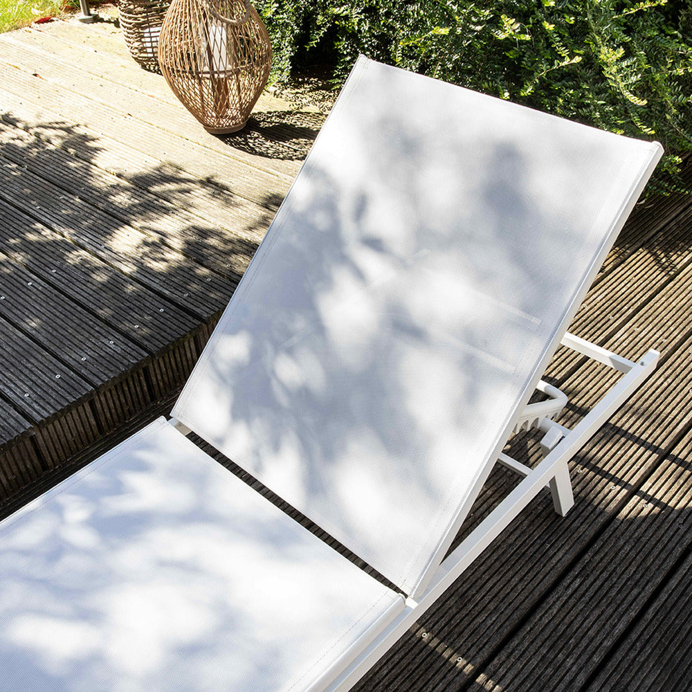  Lot De 2 Bains De Soleil En Acier Blanc