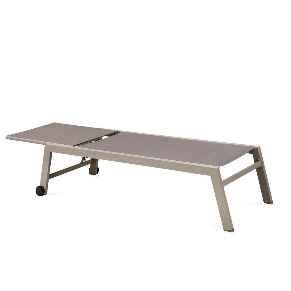  Lot De 2 Bains De Soleils En Aluminium Taupe