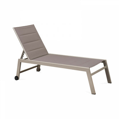  Lot De 2 Bains De Soleils En Aluminium Taupe