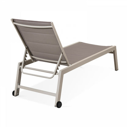  Lot De 2 Bains De Soleils En Aluminium Taupe