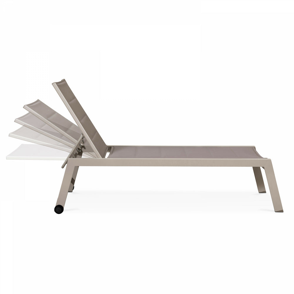  Lot De 2 Bains De Soleils En Aluminium Taupe