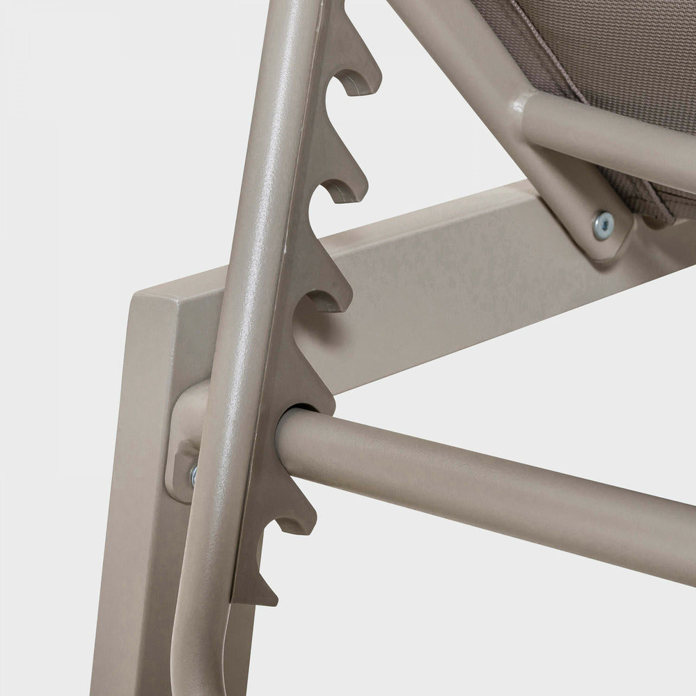  Lot De 2 Bains De Soleils En Aluminium Taupe