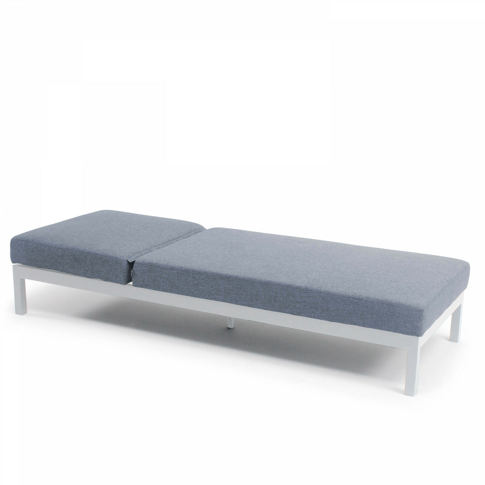 Ensemble Bain De Soleil Avec Tablette En Aluminium Blanc