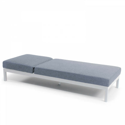  Ensemble Bain De Soleil Avec Tablette En Aluminium Blanc