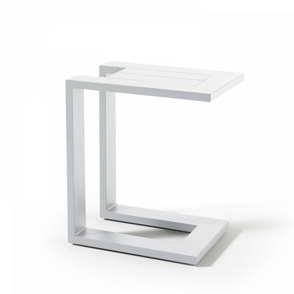  Lot De 2 Bains De Soleil Avec Tablettes En Aluminium Blanc