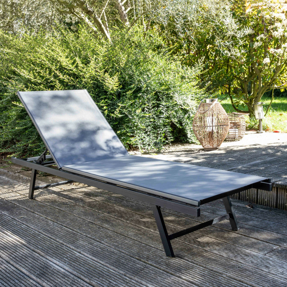  Lot De 2 Bains De Soleil En Acier Gris