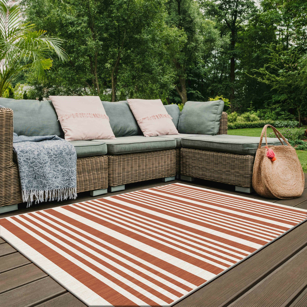 Tapis D'extérieur En Polypropylène 200 X 290 Cm Terracotta