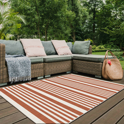  Tapis D'extérieur En Polypropylène 200 X 290 Cm Terracotta