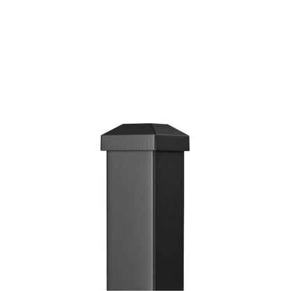 Poteau Aluminium Sur Platine Avec Chapeau H 86,5 Cm Noir