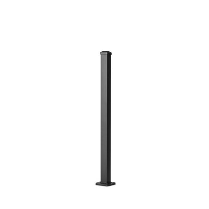  Poteau Aluminium Sur Platine Avec Chapeau H 86,5 Cm Noir