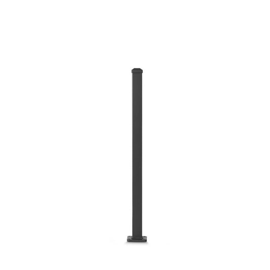  Poteau Aluminium Sur Platine Avec Chapeau H 86,5 Cm Noir