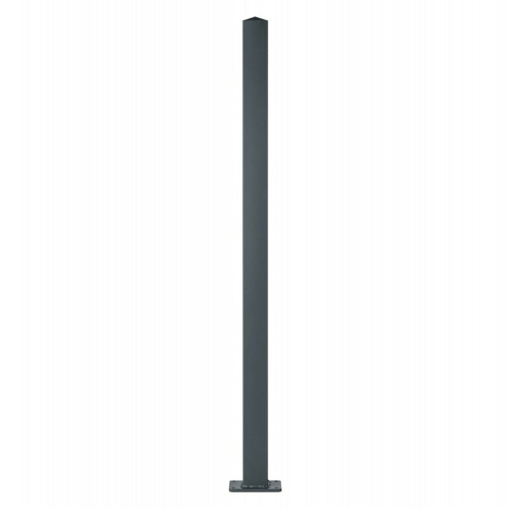  Poteau Aluminium Sur Platine Universel Chapeau Inclus H1,86 M Gris
