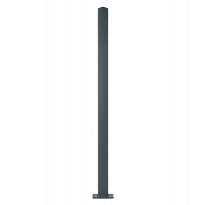  Poteau Aluminium Sur Platine Universel Chapeau Inclus H1,86 M Gris